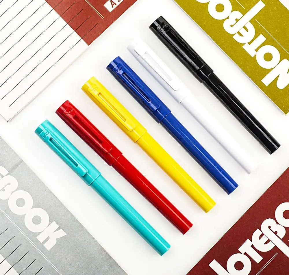 KACO SKY Candy Color Fountain Pen EF Nib Ink Original Box With A Converter 2pcs black ink cartridge replacement | Канцтовары для