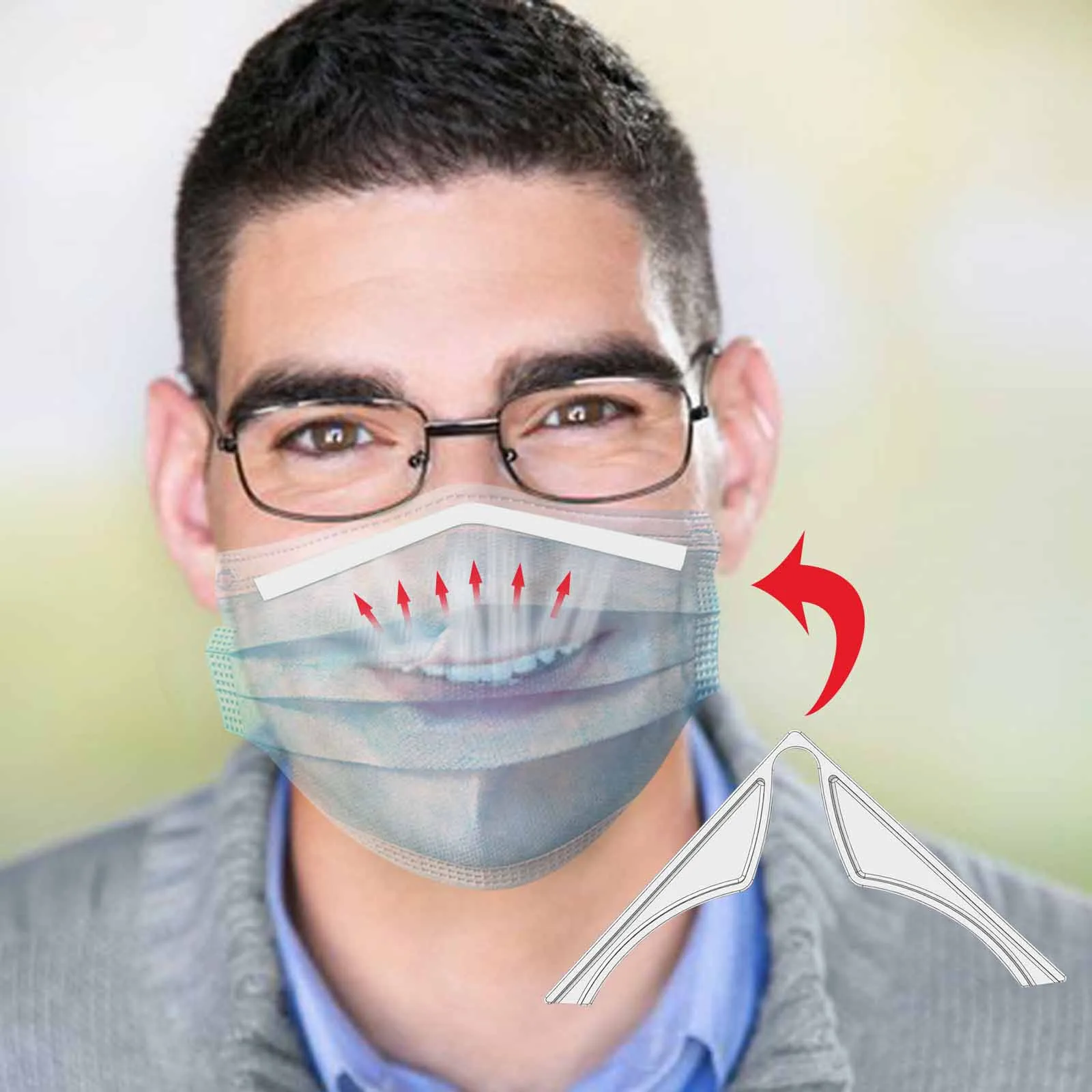 

10pcs Face Mask Silicone Nose Bridge Increases Breathing Space Help Breathe Anti-fogging Nose Bridge Myopia Glasses Mask A30