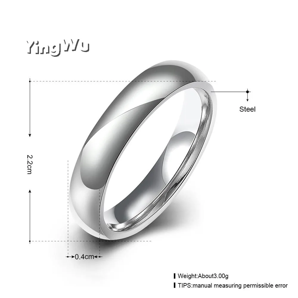 

Yingwu Stainless Steel Rings For Women Men Polishing Cool Silver Fashion Jewelry Wholesale 10pcs Lot
