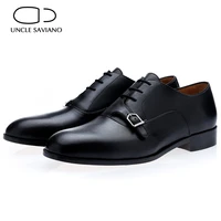 uncle saviano single monk style men shoes designer original luxury handmade dress best man party genuine leather shoes for men