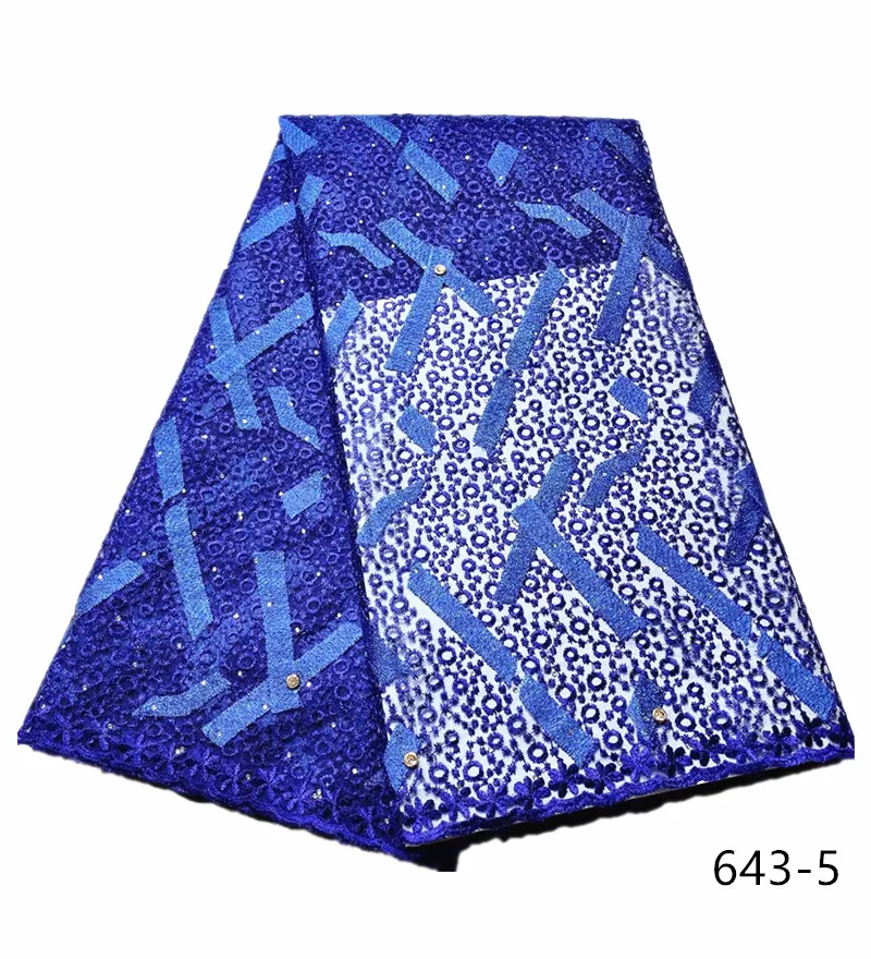 

Factory offer Latest Nigerian wedding lace Popular African French Mesh Lace fabric High quality For Dresses With Stones 643