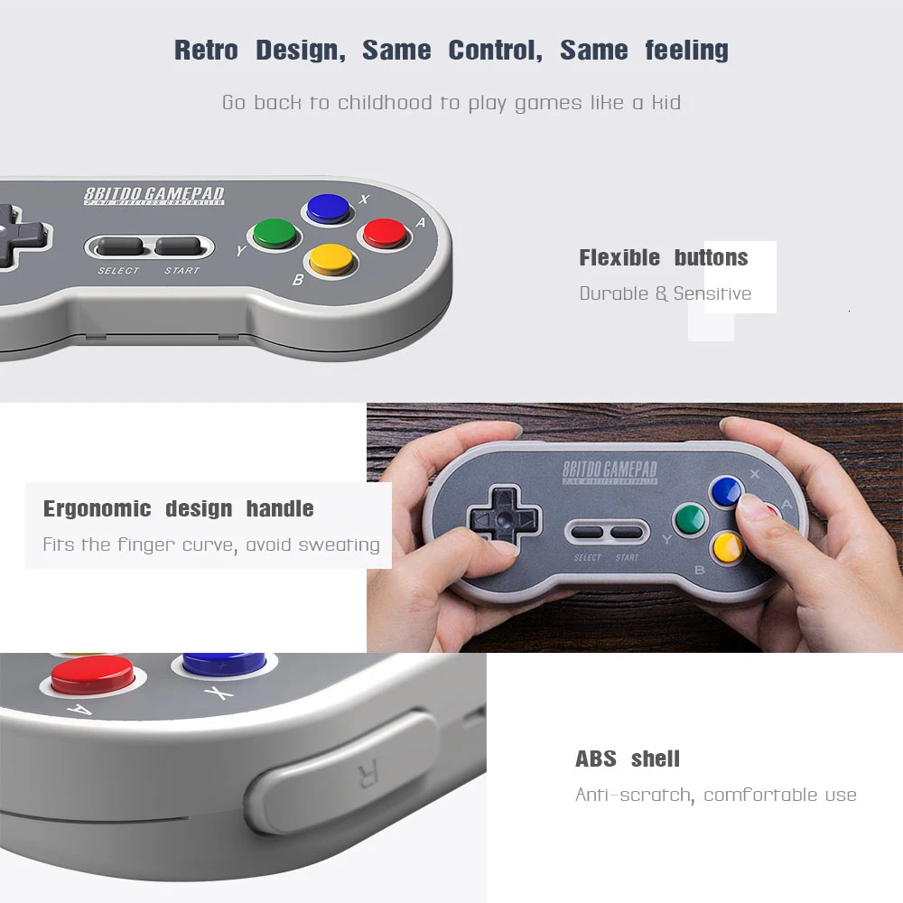 Official 8BitDo SF30 Pro Wireless Bluetooth Gamepad Controller with Joystick for Windows Android macOS Nintendo Switch Steam