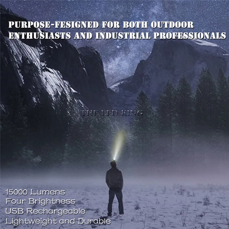 

8000lumens Led Headlamp L2/T6 Waterproof Headlight Head Torch Flashlight Head lamp light by 18650 battery for Fishing Hunting