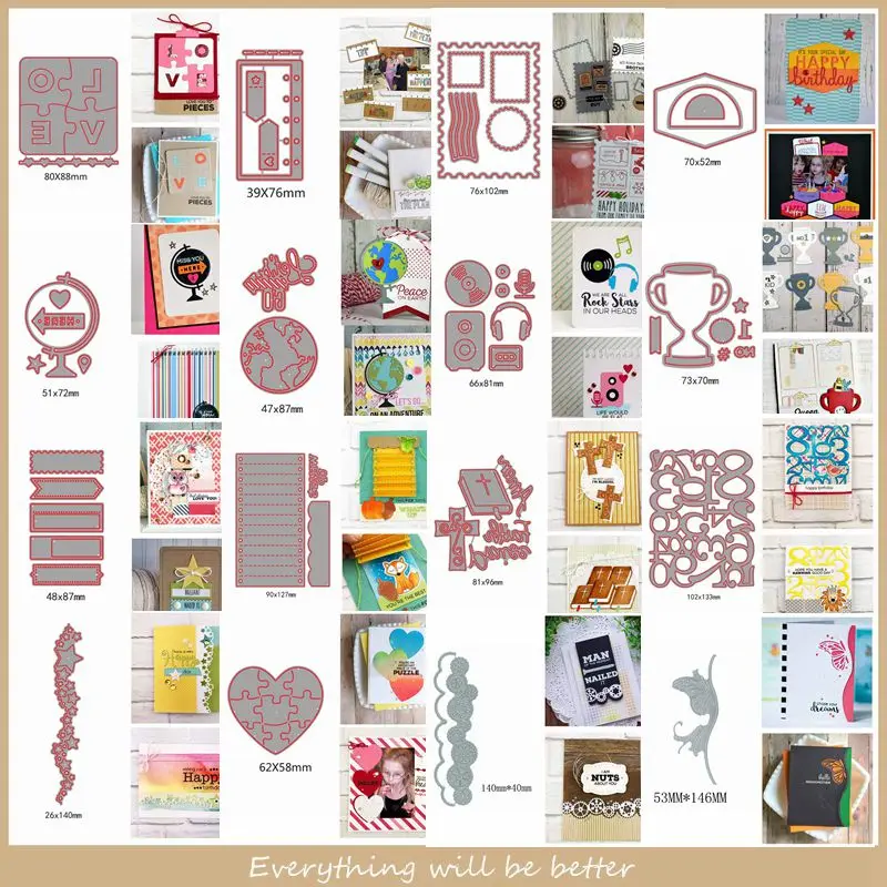 Штамп с цифрами цветами сердцами звездами буквами трофеями шарами штампами