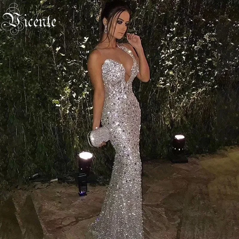 VC Бесплатная доставка 2020 женское элегантное Wthite Сетчатое платье без рукавов в