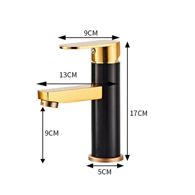 

Aluminum Basin Faucets Black Gold Bathroom Sink Washbasin Tap Single Hole