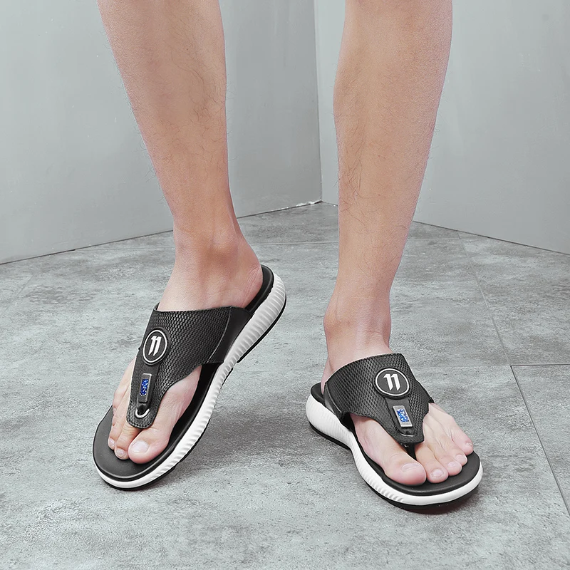 2021 мужские вьетнамки Мягкие дышащие шлепанцы на плоской подошве Летние из