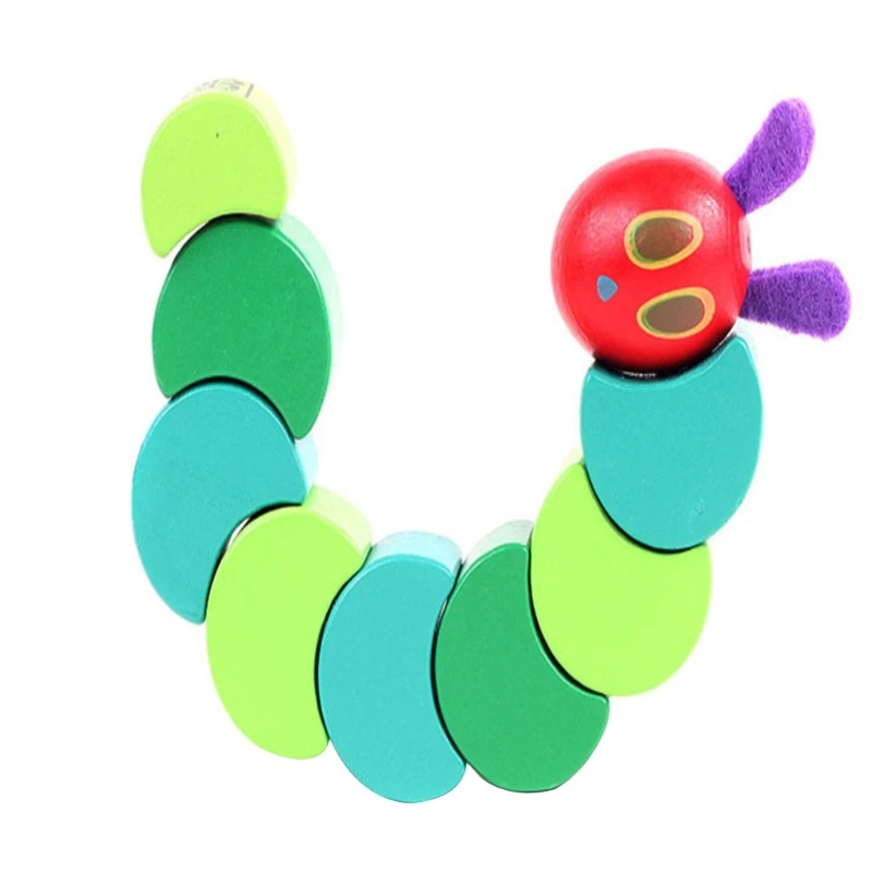

Baby Finger Training Wooden Puppet Cute Caterpillar Behavior Correction Toys High Quality Wood Made Cute Puppet