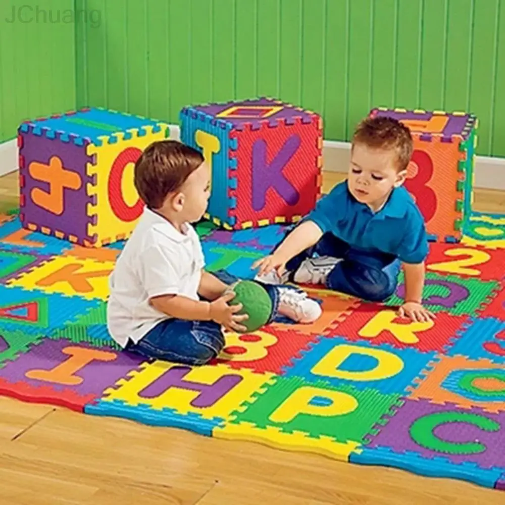 

36pcs Colorful Puzzle Kid Educational Toy Alphabet A-Z Letters Numeral Foam Play Mat Self-assemble Baby Crawling Pad 6x6cm