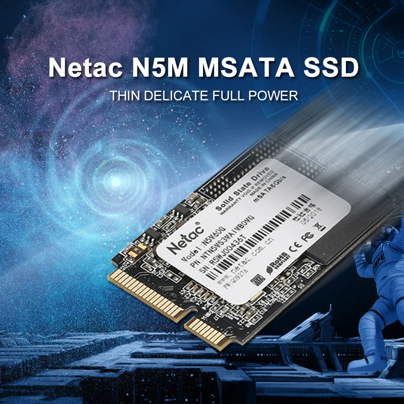 Netac 480 ГБ SSD mSATA 60 ГБ 120 ГБ 240 ГБ твердотельный накопитель TLC 6 ГБ/сек. для портативных ПК