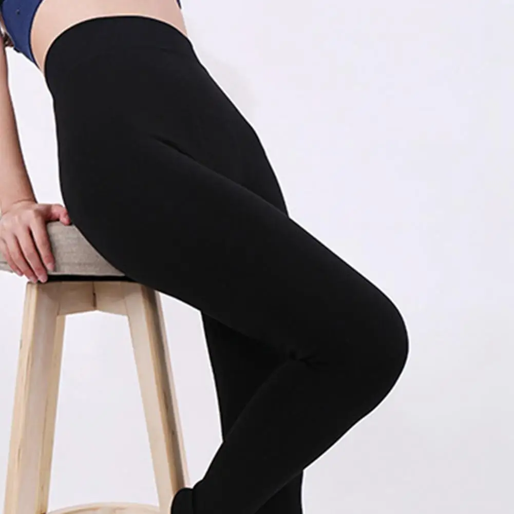 Leggings-Psnts – Leggings et pantalons pour femmes, couleur unie, doublure polaire, grande taille, automne et hiver