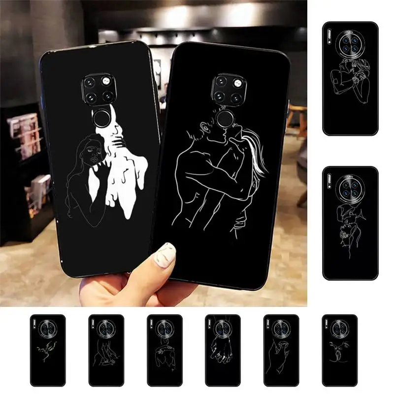 

Minimalist Line Sexy Phone Case For Huawei Nova 3I 3E mate 20lite 20Pro 10lite Luxury funda case