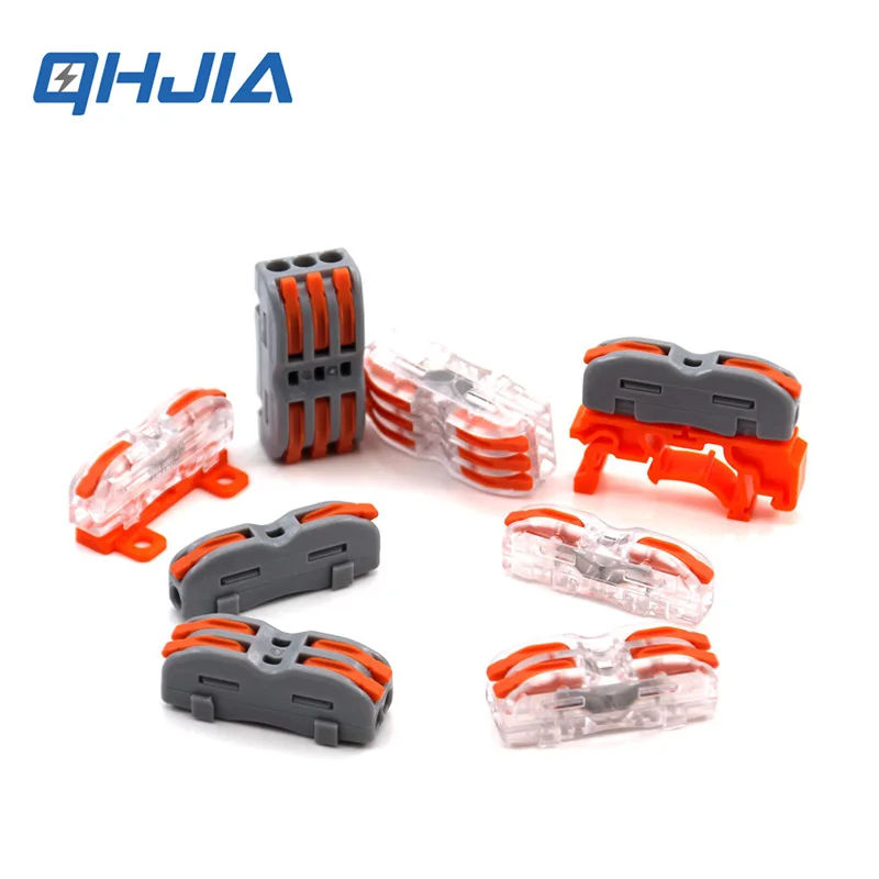 

Wire Connectors Splicing Universal Compact Conductor Wiring Cable Fast Electrical Connector Push-in Terminal Block Can Rail Type