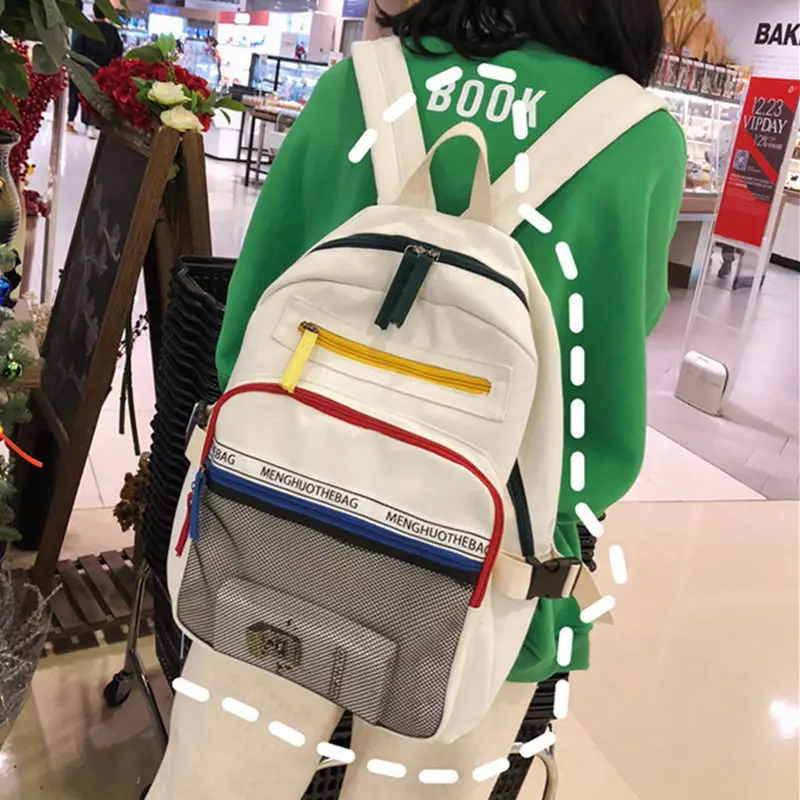 Белая холщовая вместительная сумка на плечо для девочек Новинка лета 2020 рюкзаки
