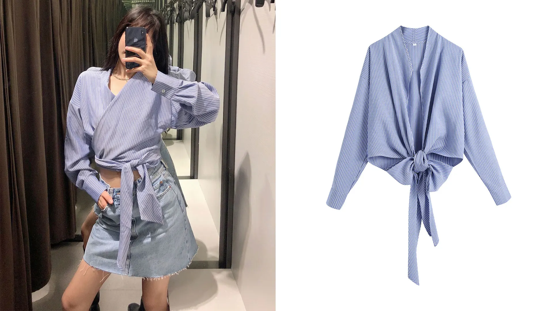 

Za 2021 новый сезон весна-лето футболка с длинными рукавами, рубашка для девушек, топы, блузы, сексуальный корсет вечерние Плотно Обернуть Топы ...