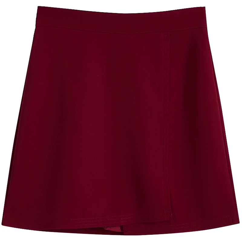 Женская однотонная текстурированная юбка на молнии с высокой талией и поясом