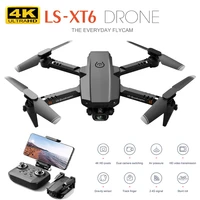 xt6 mini drone 4k 1080p hd dual camera wifi fpv air pressure altitude professional foldable quadcopter dron rc helicopter toys