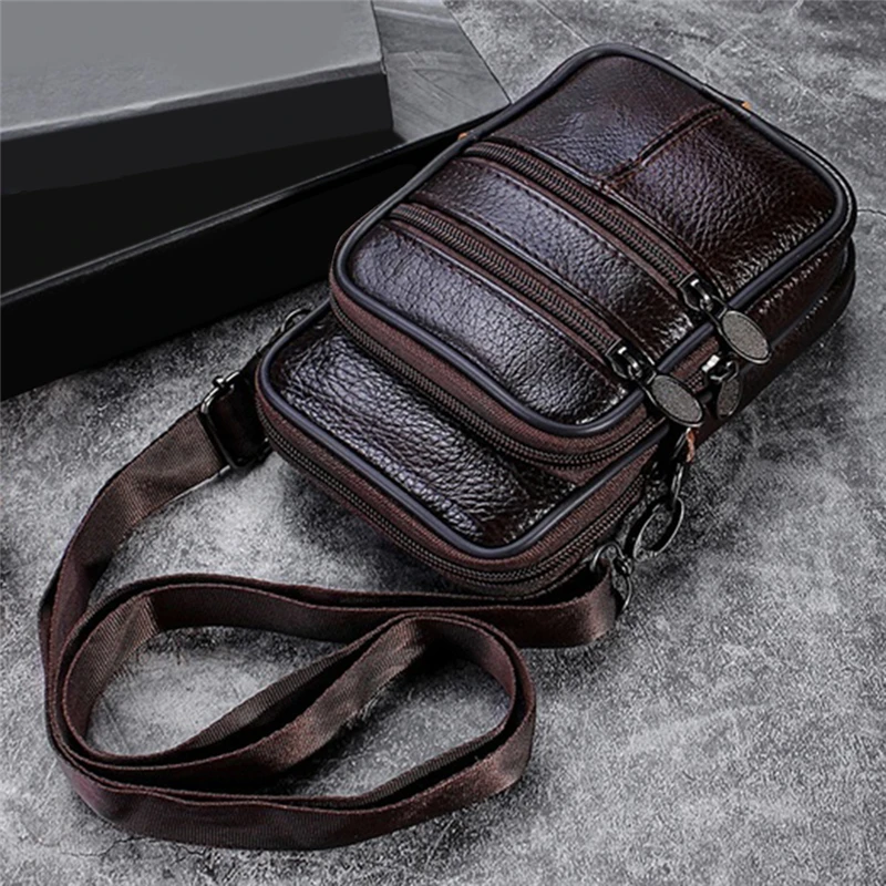 

New Man waist bag Crossbody Shoulder Bag Multi-function Men phone bags Large Capacity PU Leather Bag For Man Messenger Tote Bag
