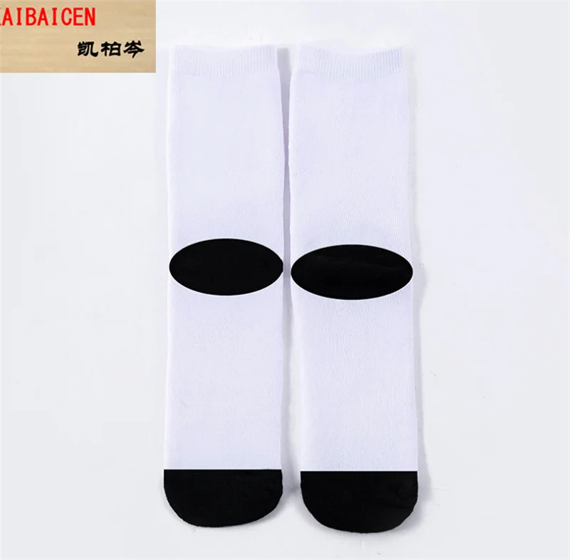 

10pcs/lot New style printing sublimation blank White socks with black soles For Sublimation INK Print about 39-41cm sock