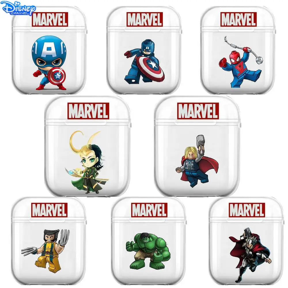 

Disney Marvel Anime Soft Silicone Cases For Airpods 1/2 Protective Bluetooth Wireless Earphone Cover For Air Pods Charging Box