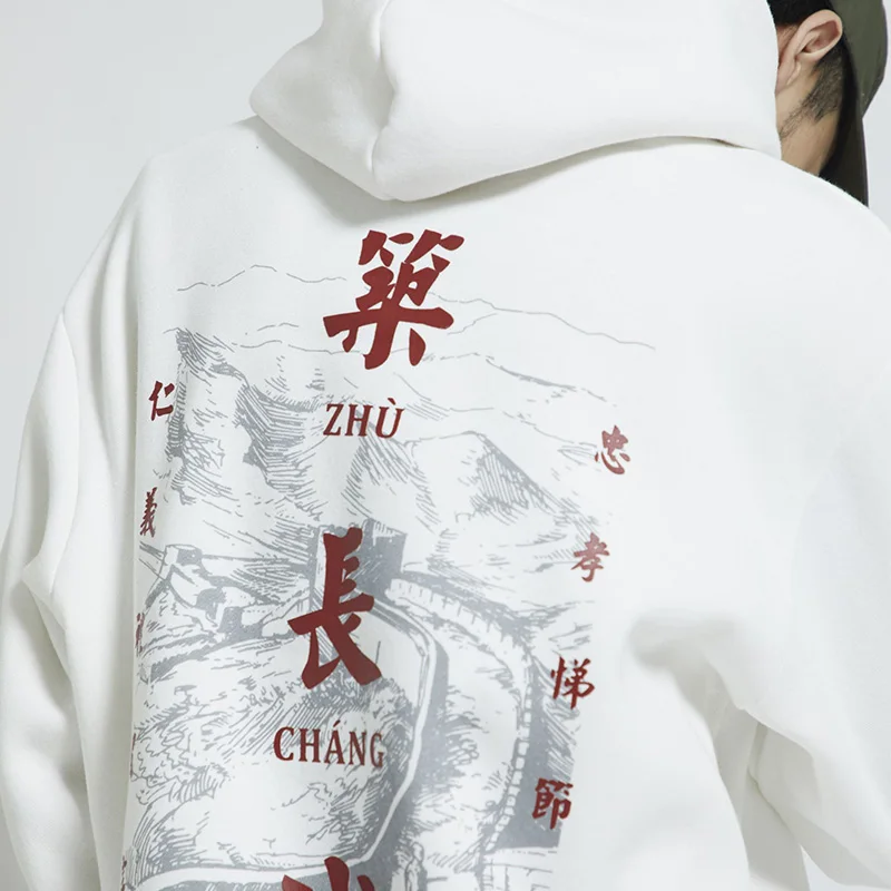 2019 Новая китайская толстовка с персонажем хип хоп Уличная одежда Свитшот со