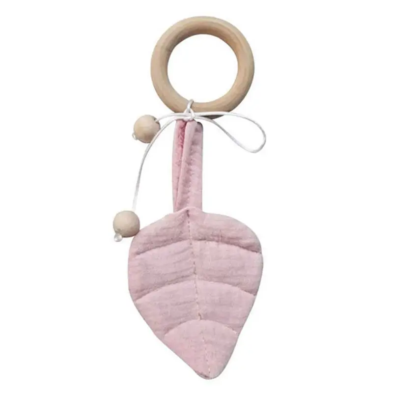 

Baby Wooden Teether Ring DIY Leaf Shape Chewing Teething Nursing Soother Molar CORB