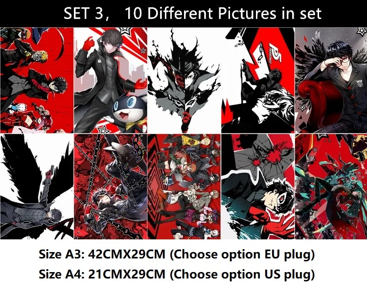 10 шт./лот аниме Persona 5 постер открытка Рен Амамия Моргана Сакамото такамаки