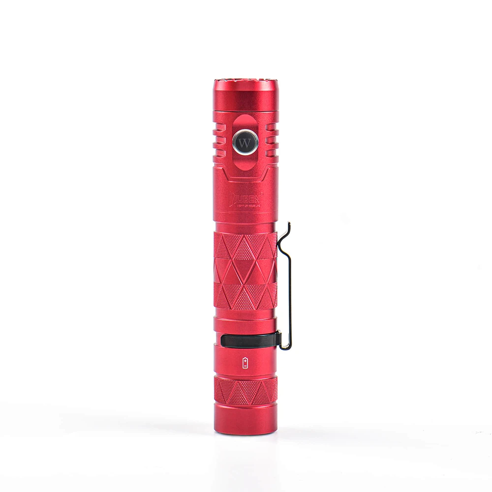 Banco de Potência Luz com 18650 Wuben Alta Potência Lanterna Edc Tocha Tipo-c Usb Recarregável 1200 Lumens Bateria E12r Led