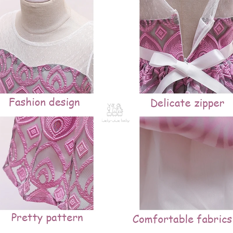 

Baby Girls Flower Striped Dress For Girls Unicorn Party Wedding Dresses Kids Princess Christmas Dress Children Girls Clothing