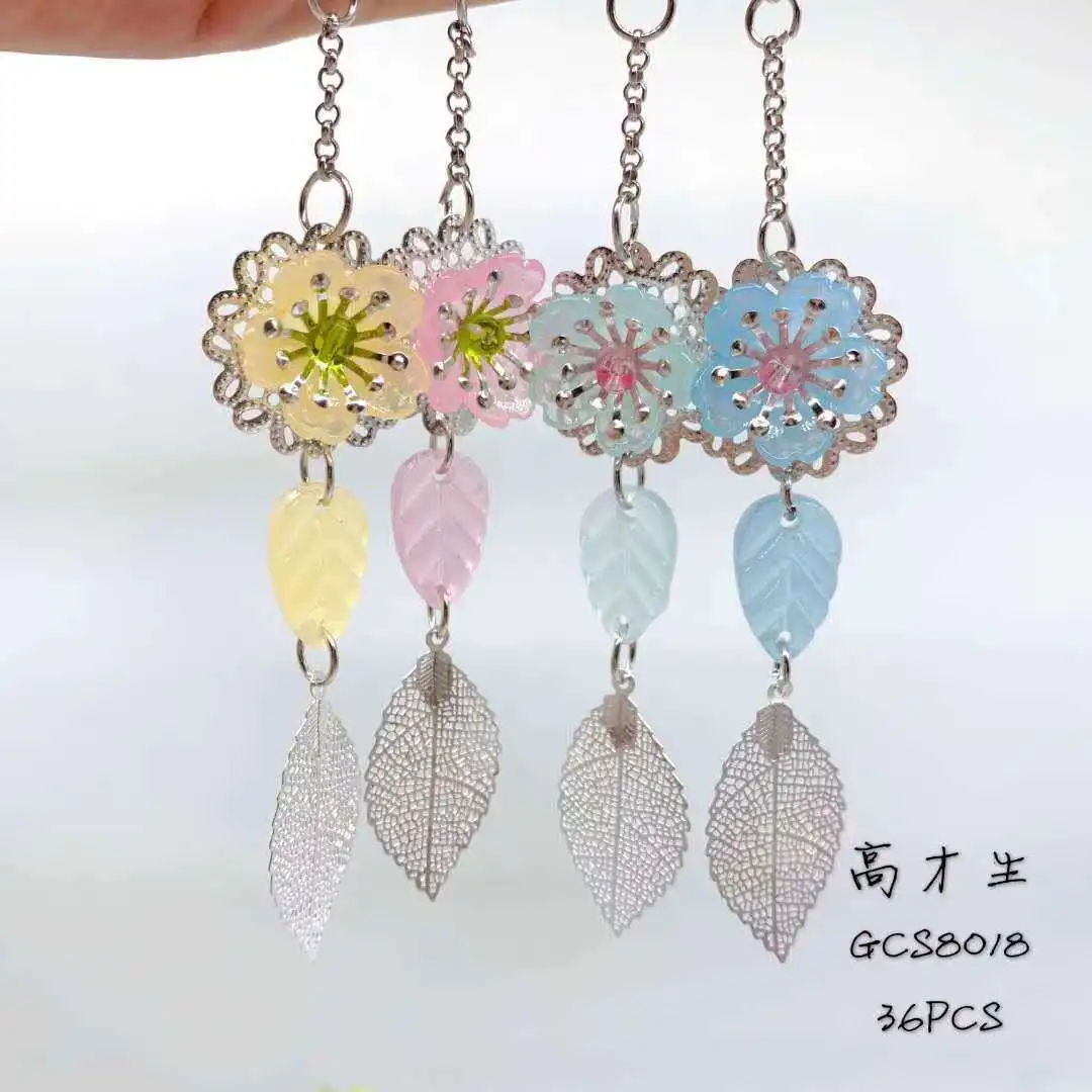 

36pcs Kawaii Gel Pens Small flower leaf pendant black gel ink pens pens for writing Cute stationery office school supplies 0.5mm