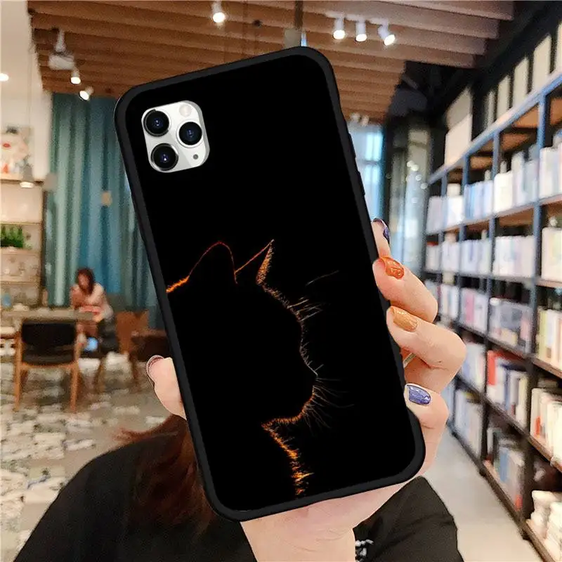 

Anti-knock Meow Cat Cute Girls Phone Case for iPhone 11 12 pro MINI XS MAX 8 7 6 6S Plus X 5S SE 2020 XR