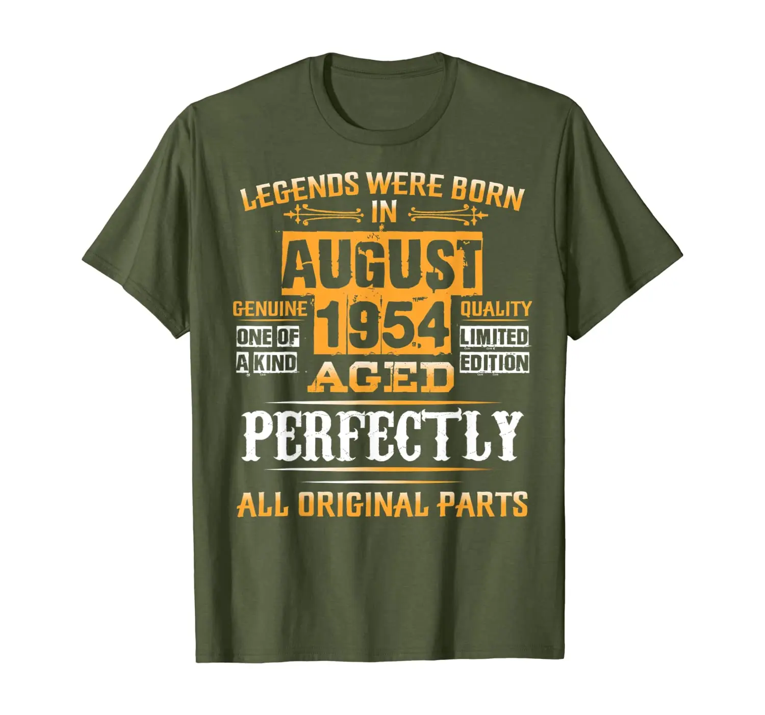 

Vintage August Shirt 1954 Birthday Gift For 65 Yrs Old D2 T-Shirt