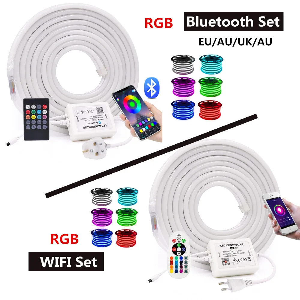 WI FI Bleutooth Управление RGB неоновые полосы светильник 5050 2835 белый/теплый белый гибкий