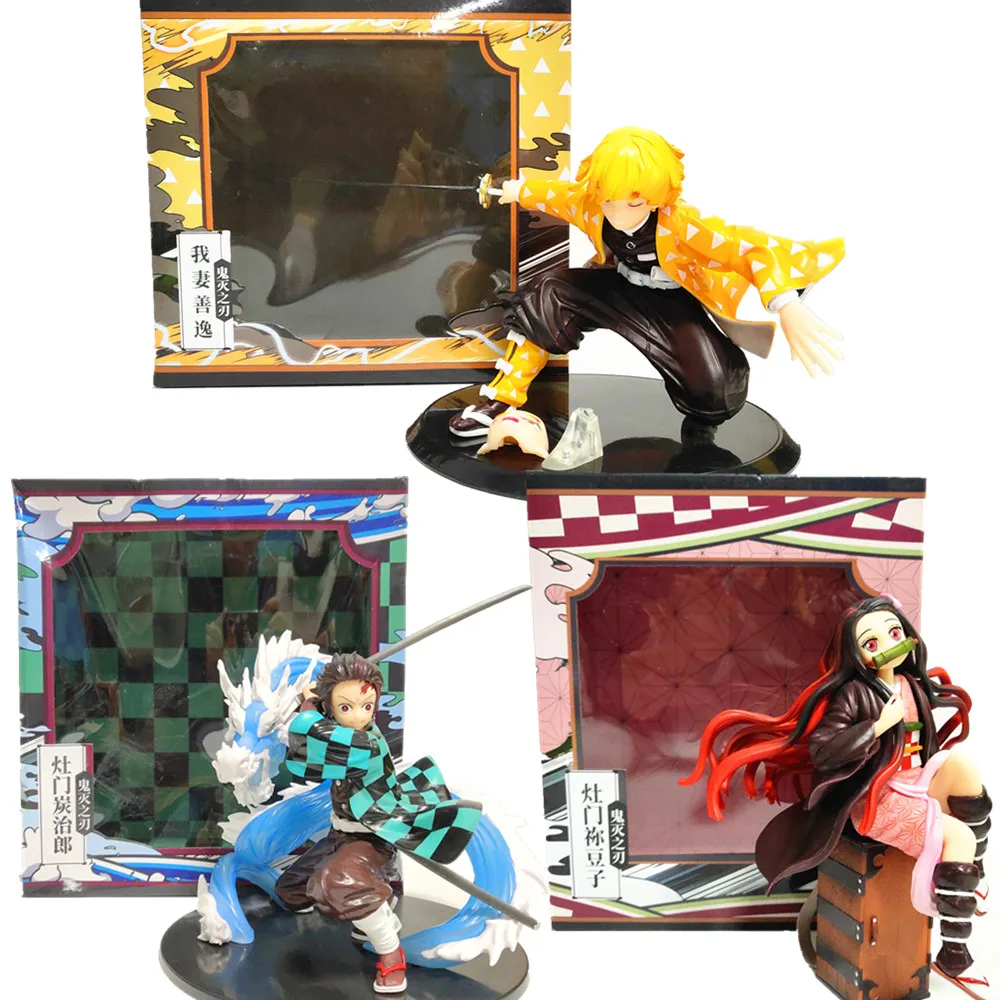 Фигурка Zenitsu Kimetsu no Yaiba Nezuko Tanjirou модель 1/8 из ПВХ игрушка убийца демонов аниме