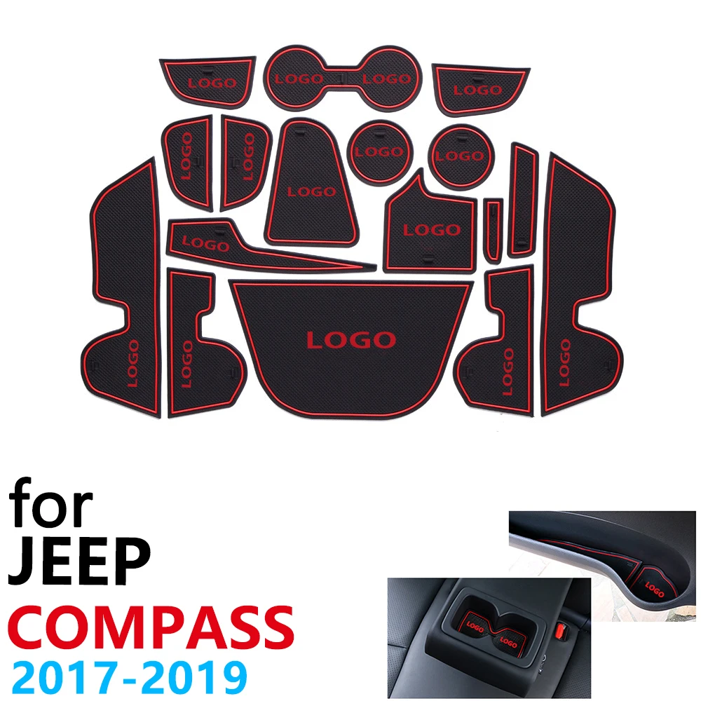 Противоскользящий резиновый коврик для подстаканника дверной паз Jeep Compass 2017 2018