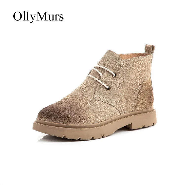 

botas mujer 2019 Casual Shoes Women Martin Boots Real Leather Fashion Brand zapatos de mujer Ladies footware Flock Ankle Boots