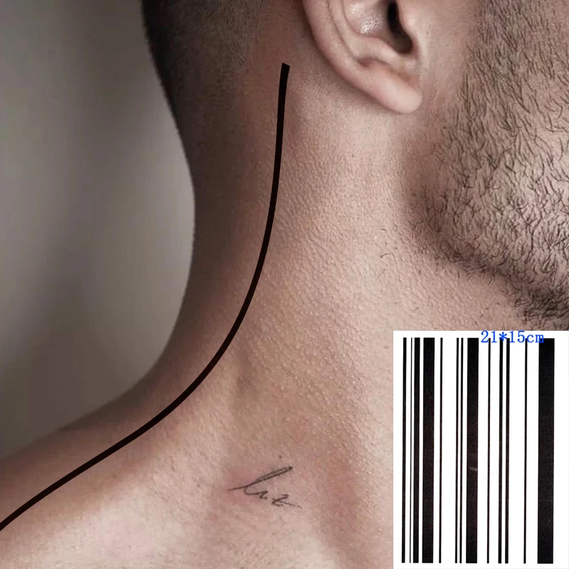 Временная тату наклейка крутая полоса линия смерти лучи креветок искусство