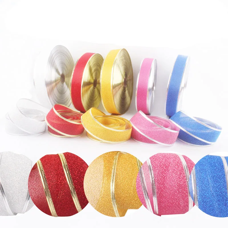 2 ярда ручной работы Серебристые Металлические блестящие ленты для рукоделия
