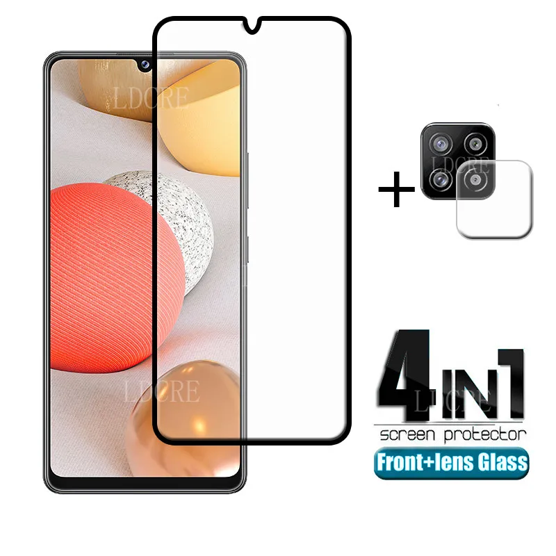 

4-in-1 For Samsung Galaxy A42 Glass For Samsung A42 5G HD Tempered Glass For Samsung M21 M31S A51 A71 A31 A41 A12 A42 Lens Glass