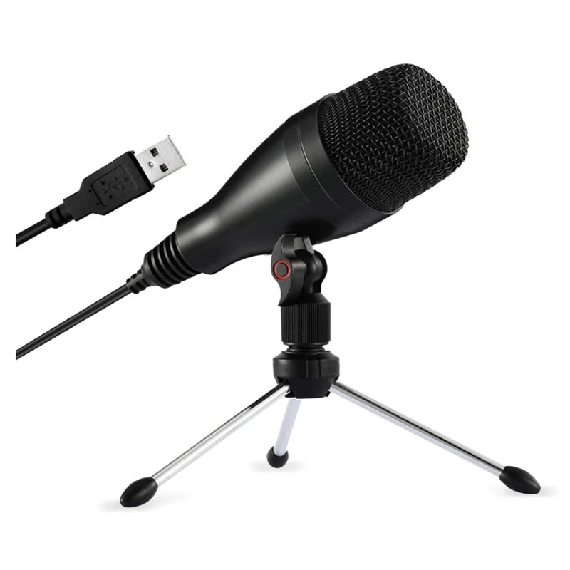 

USB компьютерный микрофон, для подкастинга, Youtube, игр (Windows/Mac) Plug And Play, компьютерный микрофон со штативом