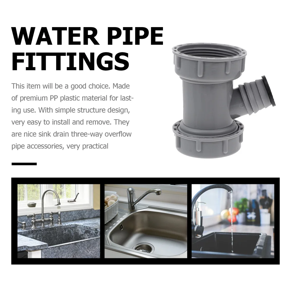 

5PCS 45mm Sink Drain Three-way Pipe Accessory Single Sink Overflow Three-way