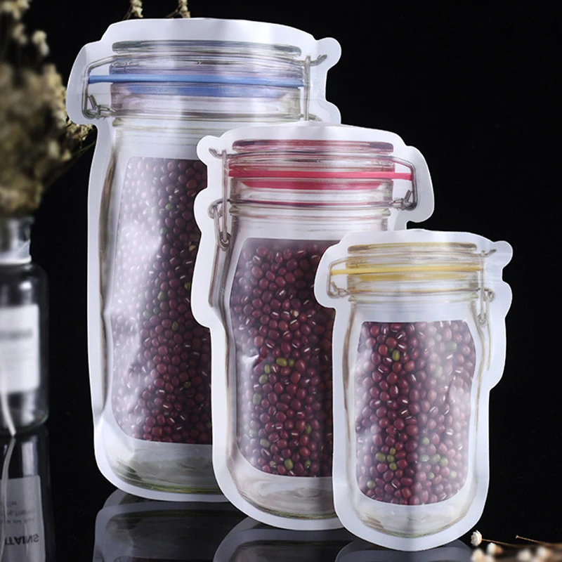 10 шт. многоразовые стеклянная банка с завинчивающейся крышкой бутылок сумки