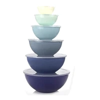 12pcs plastic mixing bowls set nesting bowls with lids food storage for leftovers fruit salads