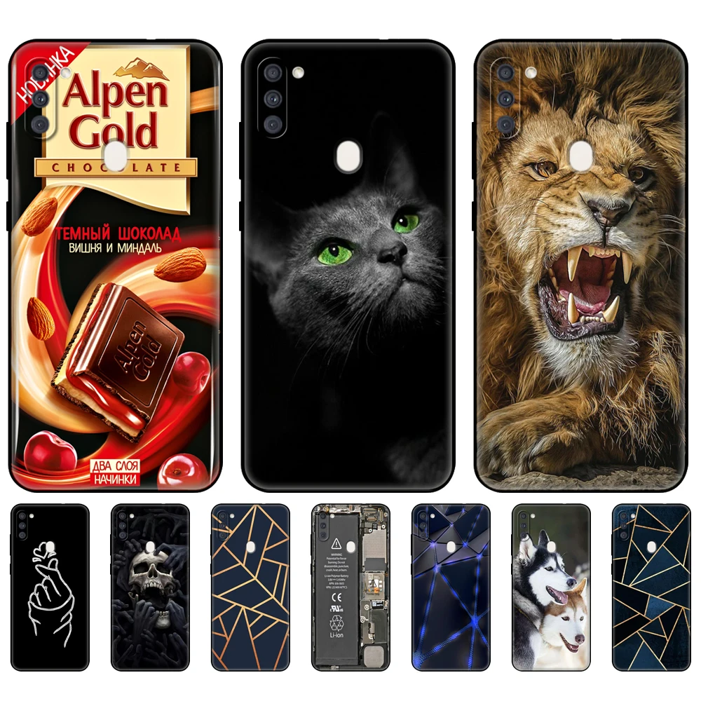 

For Samsung A11 Case 6.4" Soft Silicon Back Phone Cover For Samsung Galaxy A11 GalaxyA11 A 11 a115 black tpu case