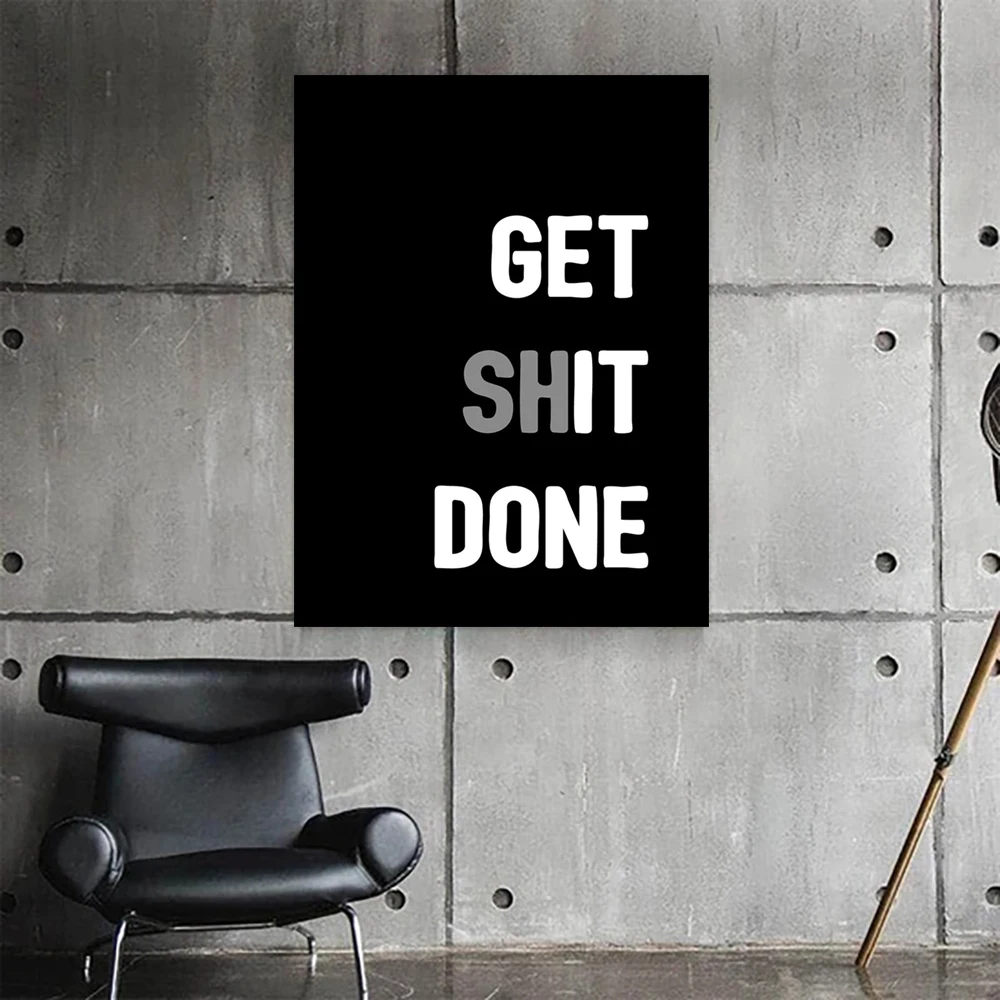 Картина на холсте с HD-печатью готово к работе плакат белыми буквами классный