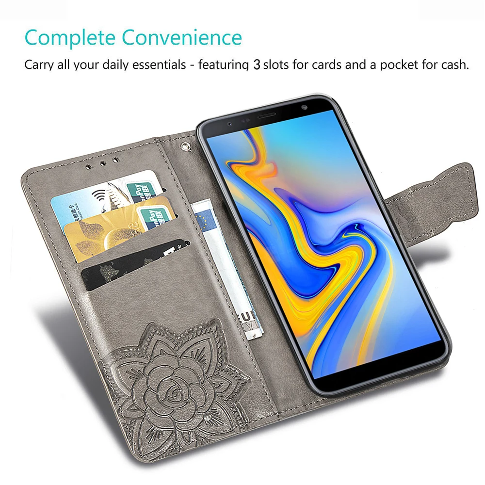 Чехол-бумажник из искусственной кожи для Samsung Galaxy J2 A2 Core J4 J6 Prime A8 A6 Plus J3 J7 J8 A7 2018 |
