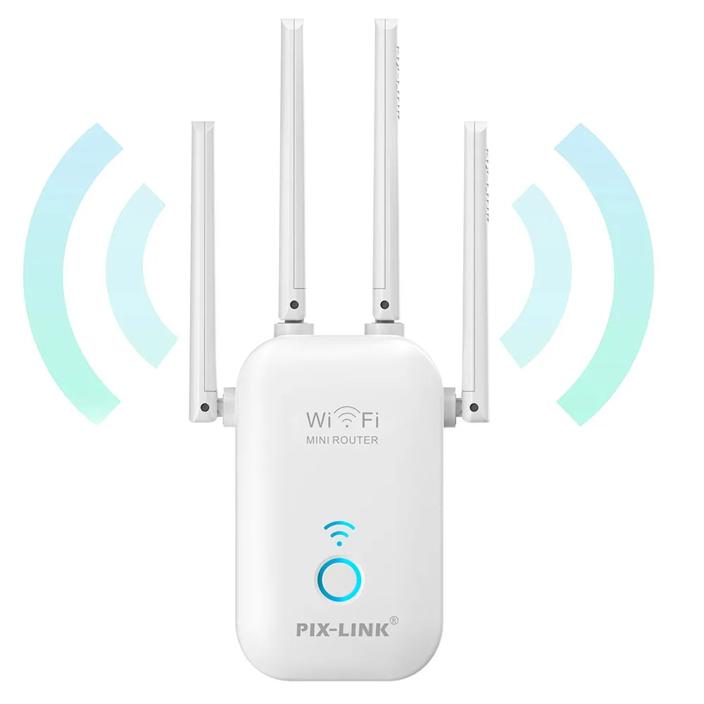 

PIXLINK 5G WiFi Rotuer 1200Mbps Long Range Extender Router Repeater Wireless Amplifier Home Signal Booster Dual Band 2.4/5G AC27