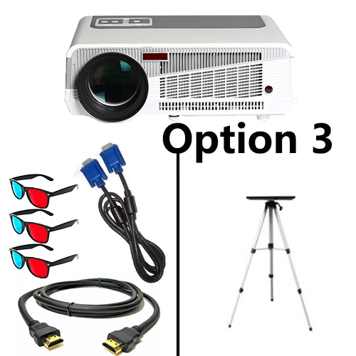 Option 3 Poner Saund светодиодный 86+ wifi Full HD 1080P светодиодный проектор Android 6,0 Bluetooth 3D проектор домашний кинотеатр видео USB 10 м HDMI штатив - Цвет: Option 3