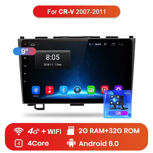 4G (2GB 32GB) Junsun 2G 32G Android 8,1 4G автомагнитола системный блок плеер 2 din андроид авто магнитола gps навигатор для Honda CRV 3 2006 2007 2008-2011 Штатное Головное устройство для Хонда CR-V автомобильная мультимедиа no DVD - Цвет: 4G (2GB 32GB)