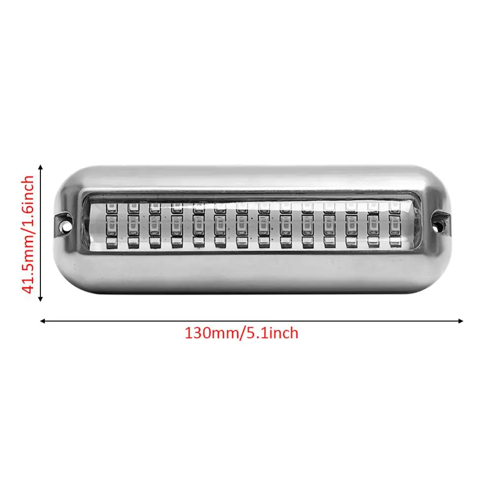 

1PC 12V Marine Boat 42 LED Underwater Pontoon Boat Transom Lights Stainless Steel Boat LED Stern Light Tailights Accessories